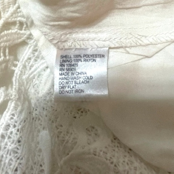 Ivory White Lace Long Sleeve Romper Fully Lined Size Small - Picture 7 of 8